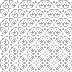 Geometric vector pattern with triangular elements. Seamless abstract ornament for wallpapers and backgrounds. Black and white colors. 