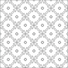Geometric vector pattern with triangular elements. Seamless abstract ornament for wallpapers and backgrounds. Black and white colors. 