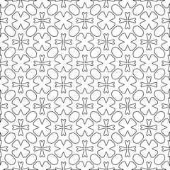 Geometric vector pattern with triangular elements. Seamless abstract ornament for wallpapers and backgrounds. Black and white colors. 