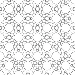 Geometric vector pattern with triangular elements. Seamless abstract ornament for wallpapers and backgrounds. Black and white colors. 