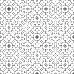 Geometric vector pattern with triangular elements. Seamless abstract ornament for wallpapers and backgrounds. Black and white colors. 