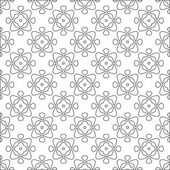 Geometric vector pattern with triangular elements. Seamless abstract ornament for wallpapers and backgrounds. Black and white colors. 