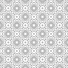 Geometric vector pattern with triangular elements. Seamless abstract ornament for wallpapers and backgrounds. Black and white colors. 