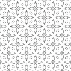 Geometric vector pattern with triangular elements. Seamless abstract ornament for wallpapers and backgrounds. Black and white colors. 