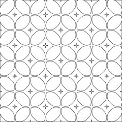 Geometric vector pattern with triangular elements. Seamless abstract ornament for wallpapers and backgrounds. Black and white colors. 