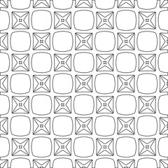 Geometric vector pattern with triangular elements. Seamless abstract ornament for wallpapers and backgrounds. Black and white colors. 