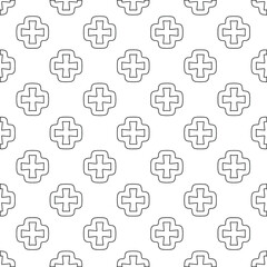 Geometric vector pattern with triangular elements. Seamless abstract ornament for wallpapers and backgrounds. Black and white colors. 