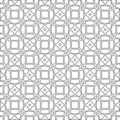 Geometric vector pattern with triangular elements. Seamless abstract ornament for wallpapers and backgrounds. Black and white colors. 