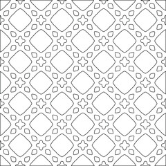 Geometric vector pattern with triangular elements. Seamless abstract ornament for wallpapers and backgrounds. Black and white colors. 