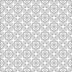 Geometric vector pattern with triangular elements. Seamless abstract ornament for wallpapers and backgrounds. Black and white colors. 