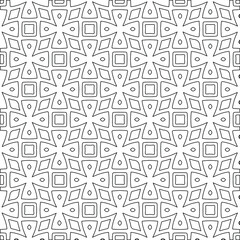 Geometric vector pattern with triangular elements. Seamless abstract ornament for wallpapers and backgrounds. Black and white colors. 