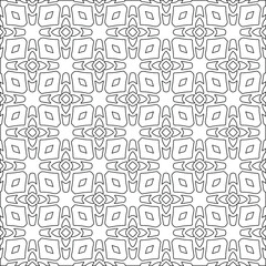 Geometric vector pattern with triangular elements. Seamless abstract ornament for wallpapers and backgrounds. Black and white colors. 