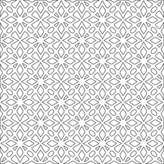 Geometric vector pattern with triangular elements. Seamless abstract ornament for wallpapers and backgrounds. Black and white colors. 