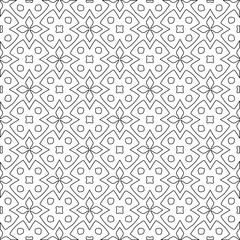 Geometric vector pattern with triangular elements. Seamless abstract ornament for wallpapers and backgrounds. Black and white colors. 