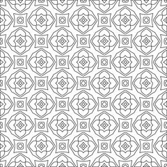 Geometric vector pattern with triangular elements. Seamless abstract ornament for wallpapers and backgrounds. Black and white colors. 