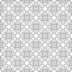 Geometric vector pattern with triangular elements. Seamless abstract ornament for wallpapers and backgrounds. Black and white colors. 