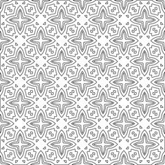 Geometric vector pattern with triangular elements. Seamless abstract ornament for wallpapers and backgrounds. Black and white colors. 