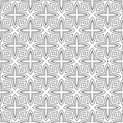 Geometric vector pattern with triangular elements. Seamless abstract ornament for wallpapers and backgrounds. Black and white colors. 