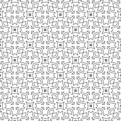 Geometric vector pattern with triangular elements. Seamless abstract ornament for wallpapers and backgrounds. Black and white colors. 