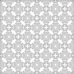 Geometric vector pattern with triangular elements. Seamless abstract ornament for wallpapers and backgrounds. Black and white colors. 