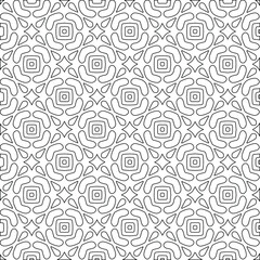 Geometric vector pattern with triangular elements. Seamless abstract ornament for wallpapers and backgrounds. Black and white colors. 