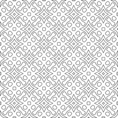 Geometric vector pattern with triangular elements. Seamless abstract ornament for wallpapers and backgrounds. Black and white colors. 