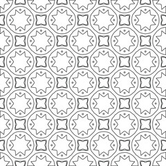 Geometric vector pattern with triangular elements. Seamless abstract ornament for wallpapers and backgrounds. Black and white colors. 