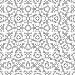 Geometric vector pattern with triangular elements. Seamless abstract ornament for wallpapers and backgrounds. Black and white colors. 