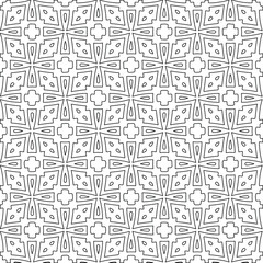 Geometric vector pattern with triangular elements. Seamless abstract ornament for wallpapers and backgrounds. Black and white colors. 