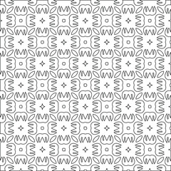 Geometric vector pattern with triangular elements. Seamless abstract ornament for wallpapers and backgrounds. Black and white colors. 