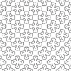 Geometric vector pattern with triangular elements. Seamless abstract ornament for wallpapers and backgrounds. Black and white colors. 