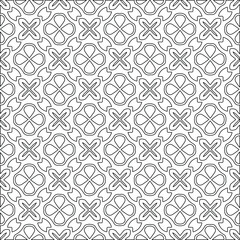 Geometric vector pattern with triangular elements. Seamless abstract ornament for wallpapers and backgrounds. Black and white colors. 