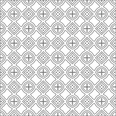 Geometric vector pattern with triangular elements. Seamless abstract ornament for wallpapers and backgrounds. Black and white colors. 