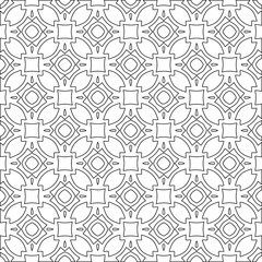 Geometric vector pattern with triangular elements. Seamless abstract ornament for wallpapers and backgrounds. Black and white colors. 