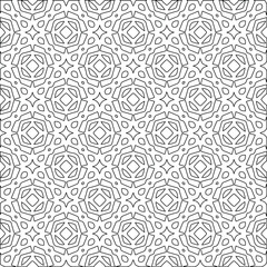 Geometric vector pattern with triangular elements. Seamless abstract ornament for wallpapers and backgrounds. Black and white colors. 