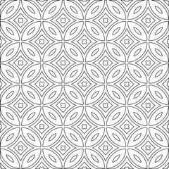 Geometric vector pattern with triangular elements. Seamless abstract ornament for wallpapers and backgrounds. Black and white colors. 