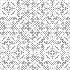 Geometric vector pattern with triangular elements. Seamless abstract ornament for wallpapers and backgrounds. Black and white colors. 