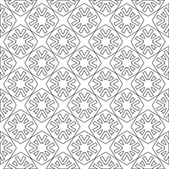 Geometric vector pattern with triangular elements. Seamless abstract ornament for wallpapers and backgrounds. Black and white colors. 