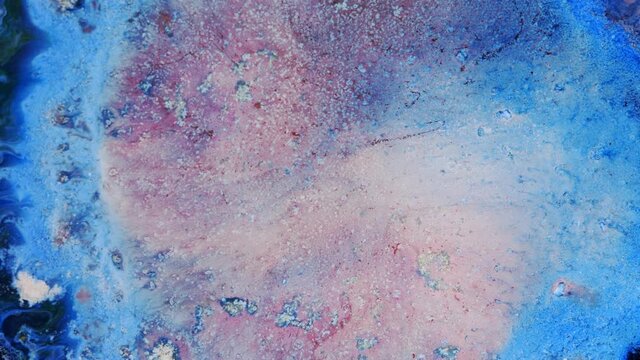 Abstract Grunge Color Ink Paint Spread Explosion Narrowing Space Explosion Background. Detailed background movement with blue, red, white rainbow colors.