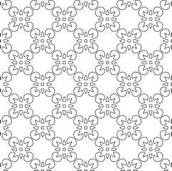 Geometric vector pattern with triangular elements. Seamless abstract ornament for wallpapers and backgrounds. Black and white colors. 