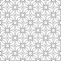 Geometric vector pattern with triangular elements. Seamless abstract ornament for wallpapers and backgrounds. Black and white colors. 