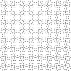 Geometric vector pattern with triangular elements. Seamless abstract ornament for wallpapers and backgrounds. Black and white colors. 