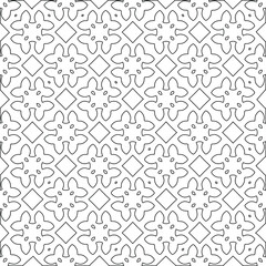 Geometric vector pattern with triangular elements. Seamless abstract ornament for wallpapers and backgrounds. Black and white colors. 