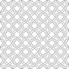 Geometric vector pattern with triangular elements. Seamless abstract ornament for wallpapers and backgrounds. Black and white colors. 