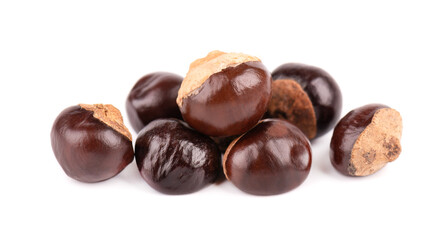 Guarana seed isolated on white background. Dietary supplement guarana, caffeine cource for energy drinks. Paullinia cupana.