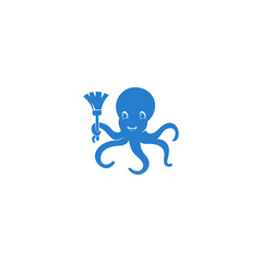 squid cleaner mascot