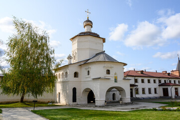 Fototapeta na wymiar Church of St. John the Evangelist in Staritsky Holy Dormition Monastery, Staritsa, Tver region, Russian Federation, September 20, 2020