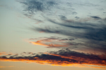 Abstraction in the sky at sunrise
