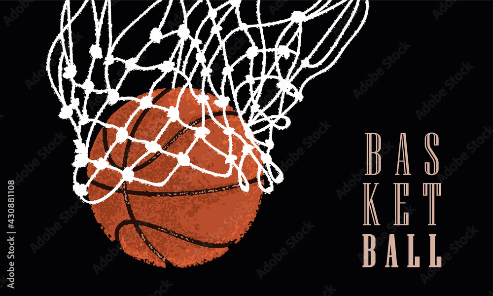 Wall mural colored basketball poster