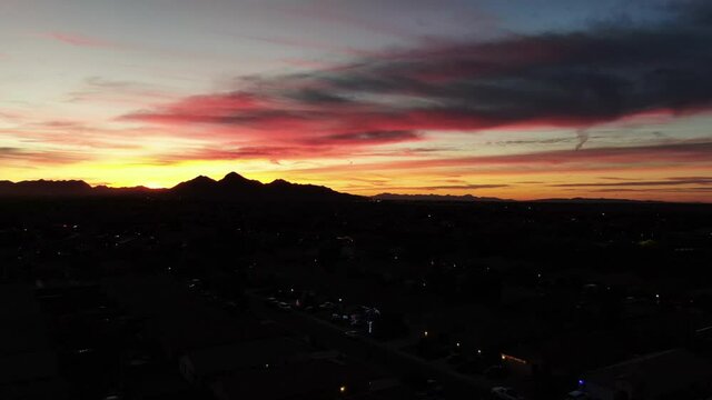 Sunset in the desert outside Phoenix, Arizona. 